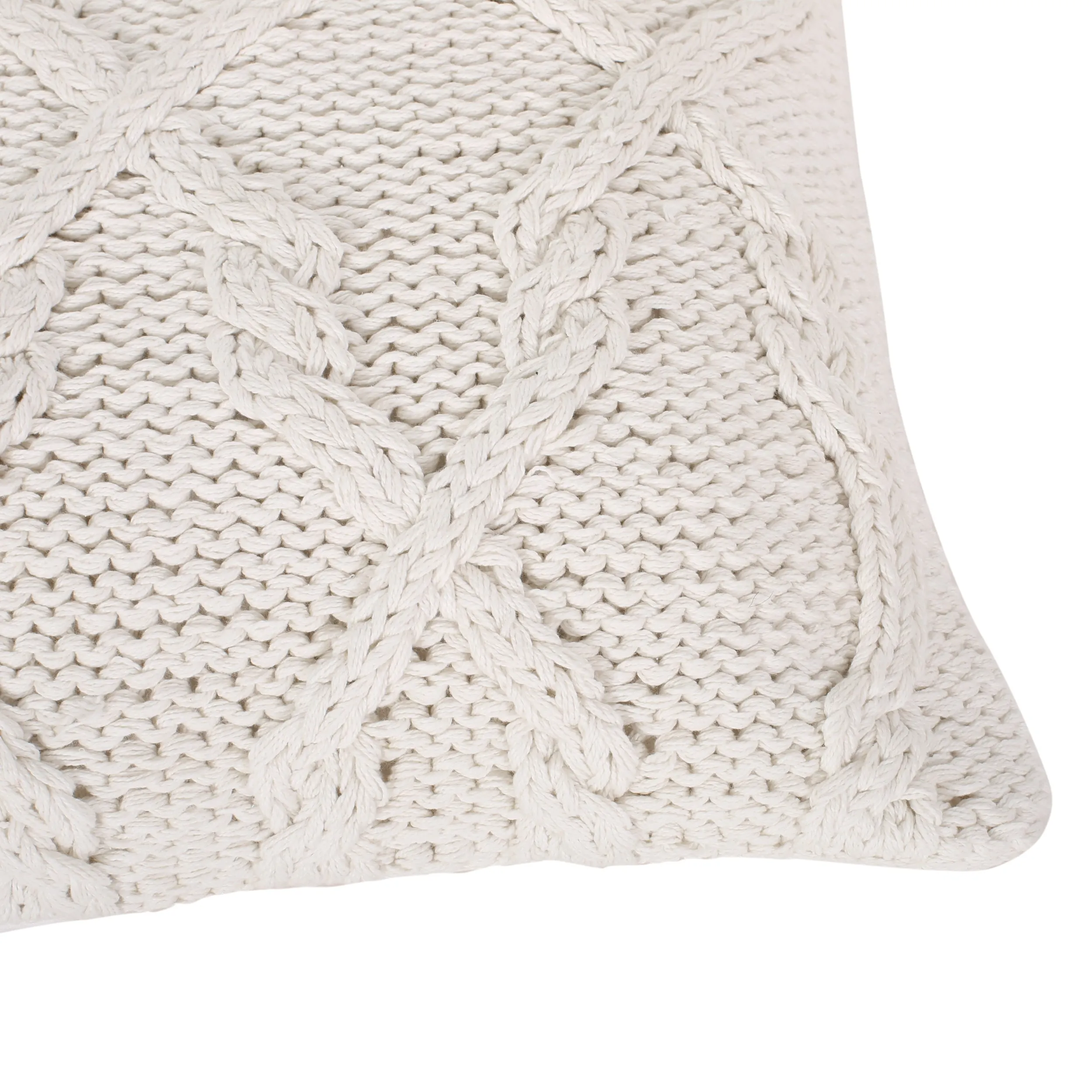 Grace Boho Cotton Throw Pillow (Set of 2), Beige
