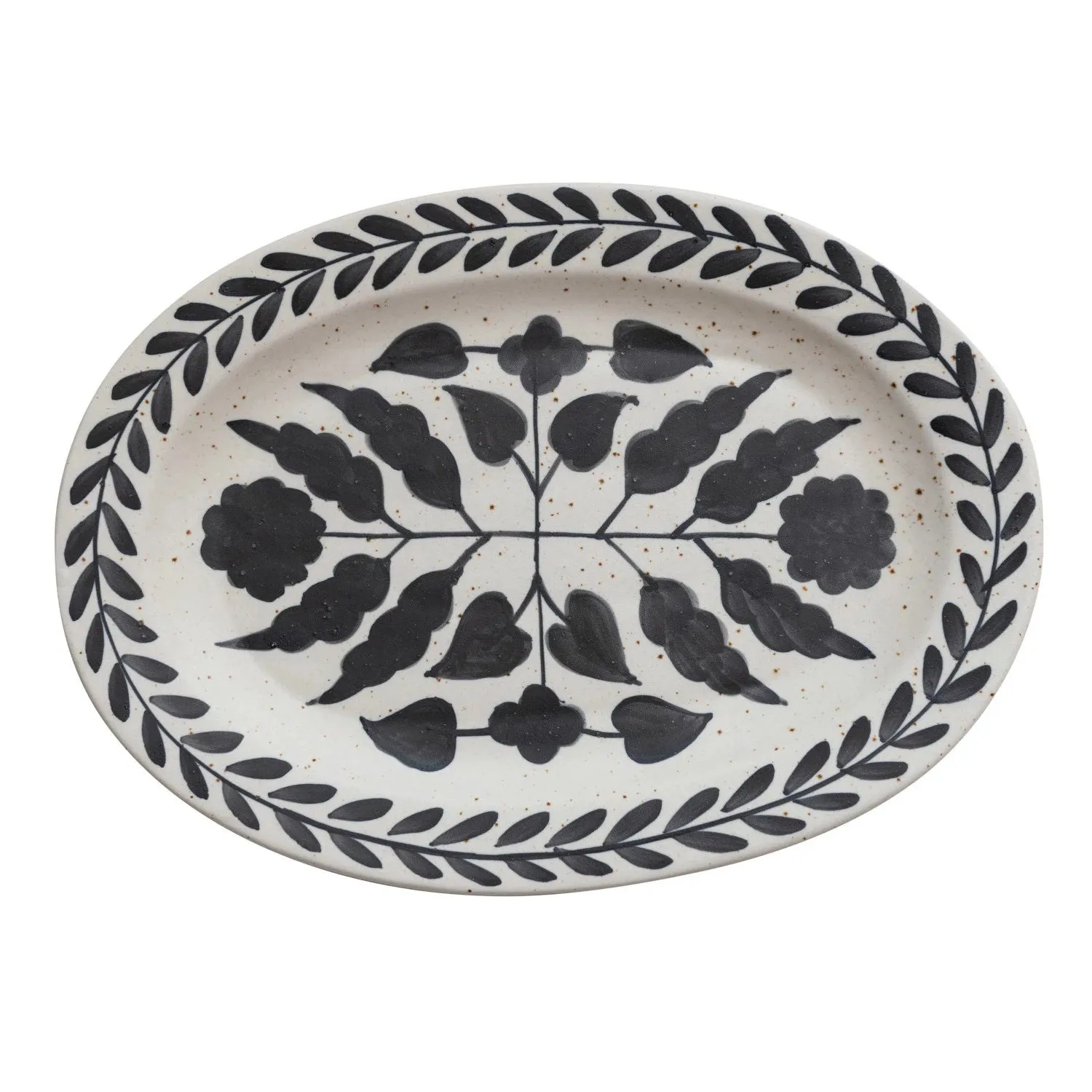 HAND PAINTED FLORAL PLATTER