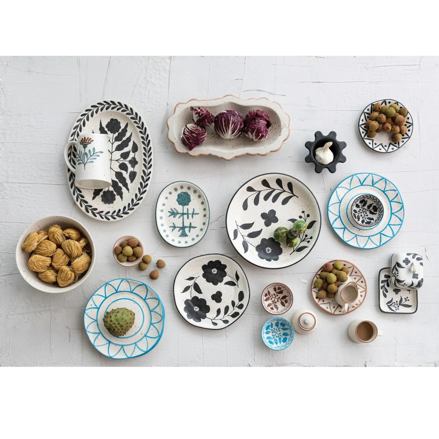 HAND PAINTED FLORAL PLATTER