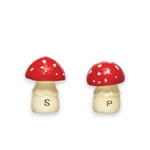 HAND PAINTED MUSHROOM SALT AND PEPPER SET