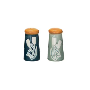 Hand Painted Stoneware Salt & Pepper Shakers