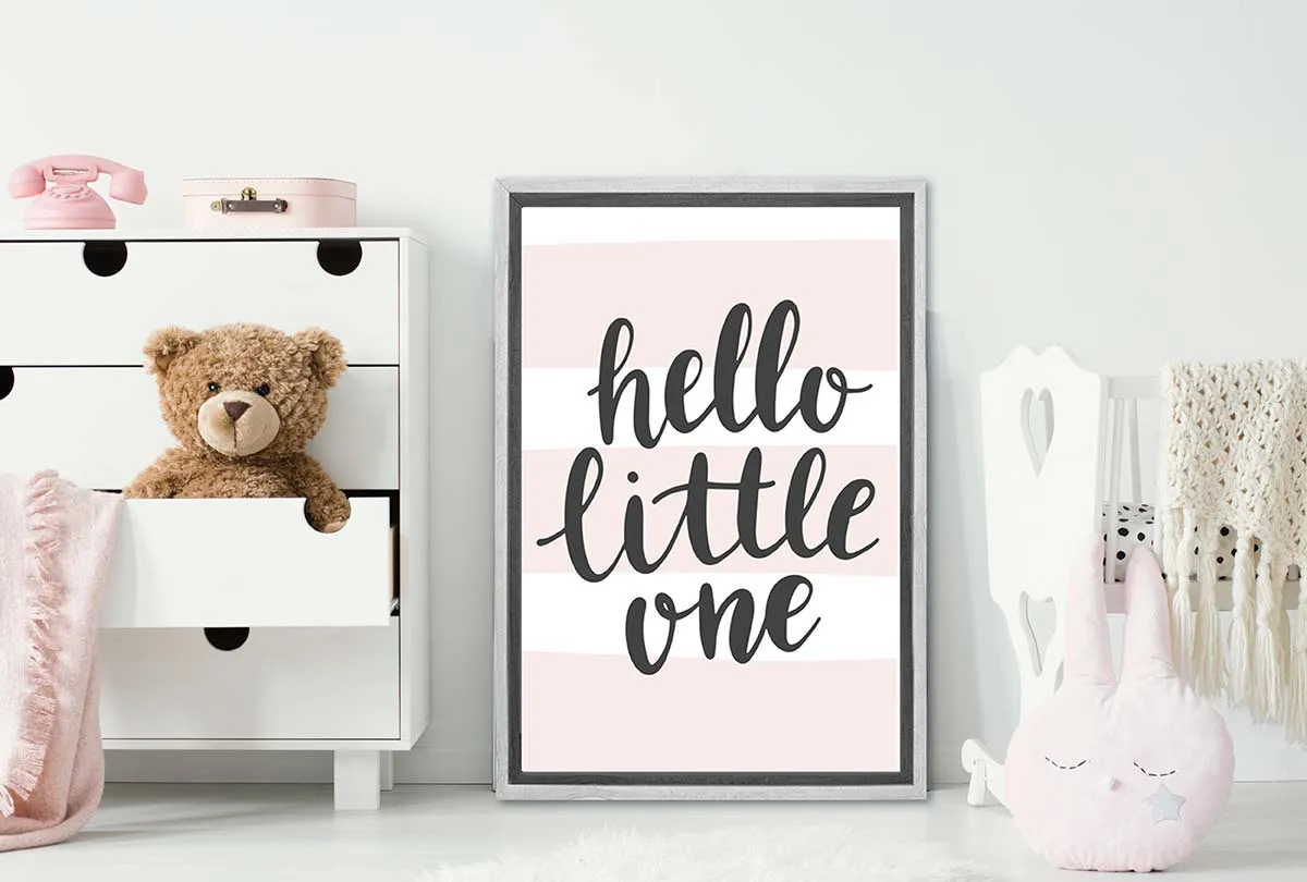 Hello Little One Pink | Scandinavian Kid's Wall Art Print