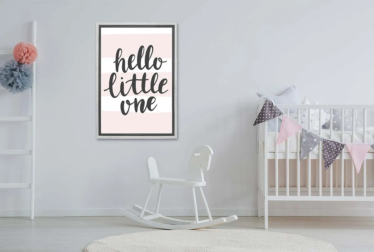 Hello Little One Pink | Scandinavian Kid's Wall Art Print