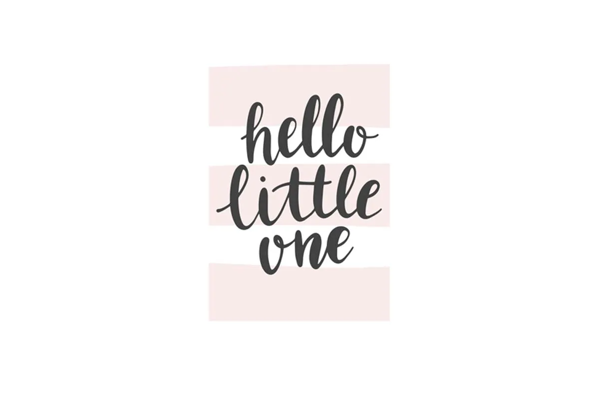 Hello Little One Pink | Scandinavian Kid's Wall Art Print