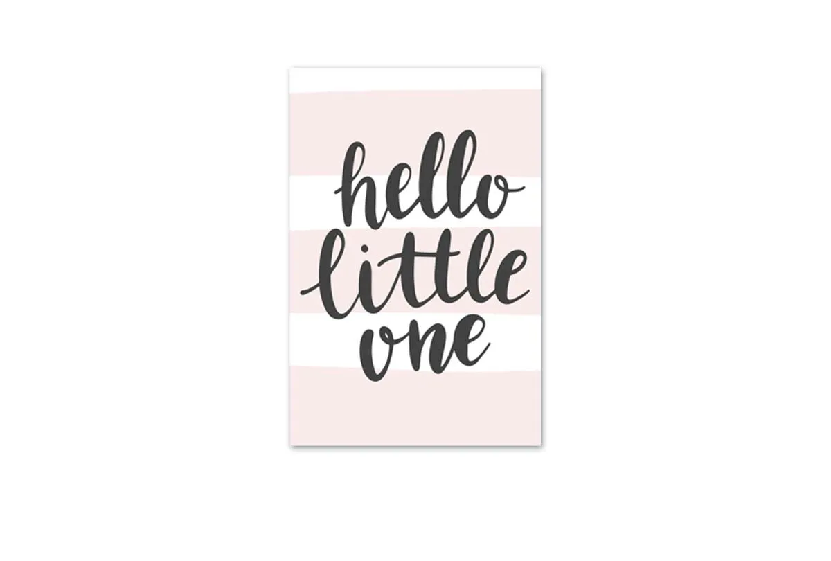 Hello Little One Pink | Scandinavian Kid's Wall Art Print