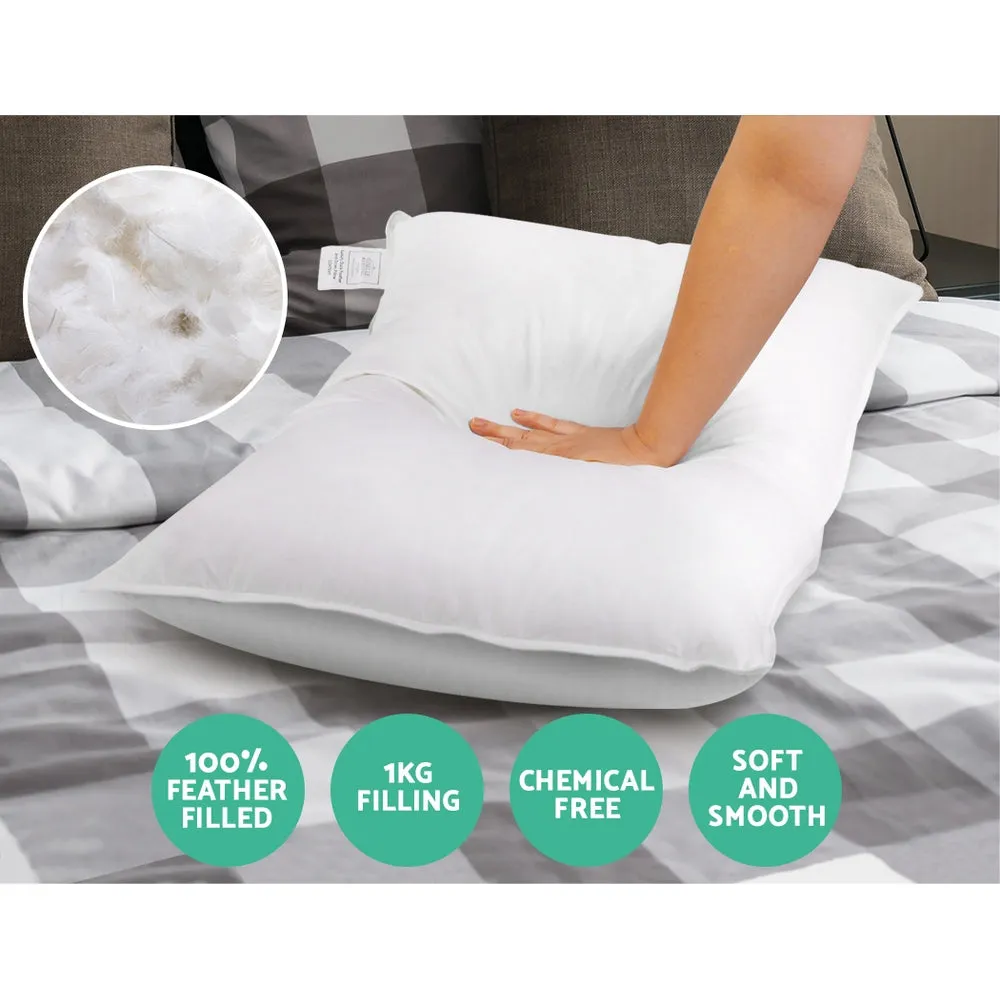 Hypoallergenic Duck Feather Down Pillows - Twin Pack Giselle Bedding