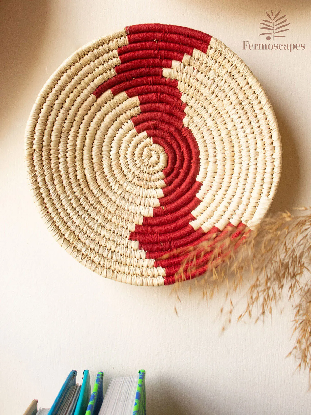 JUNGLE JIVE Red Wall Baskets Set Of 3 Natural And Red