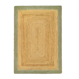 Jute Border Rug Sage Green