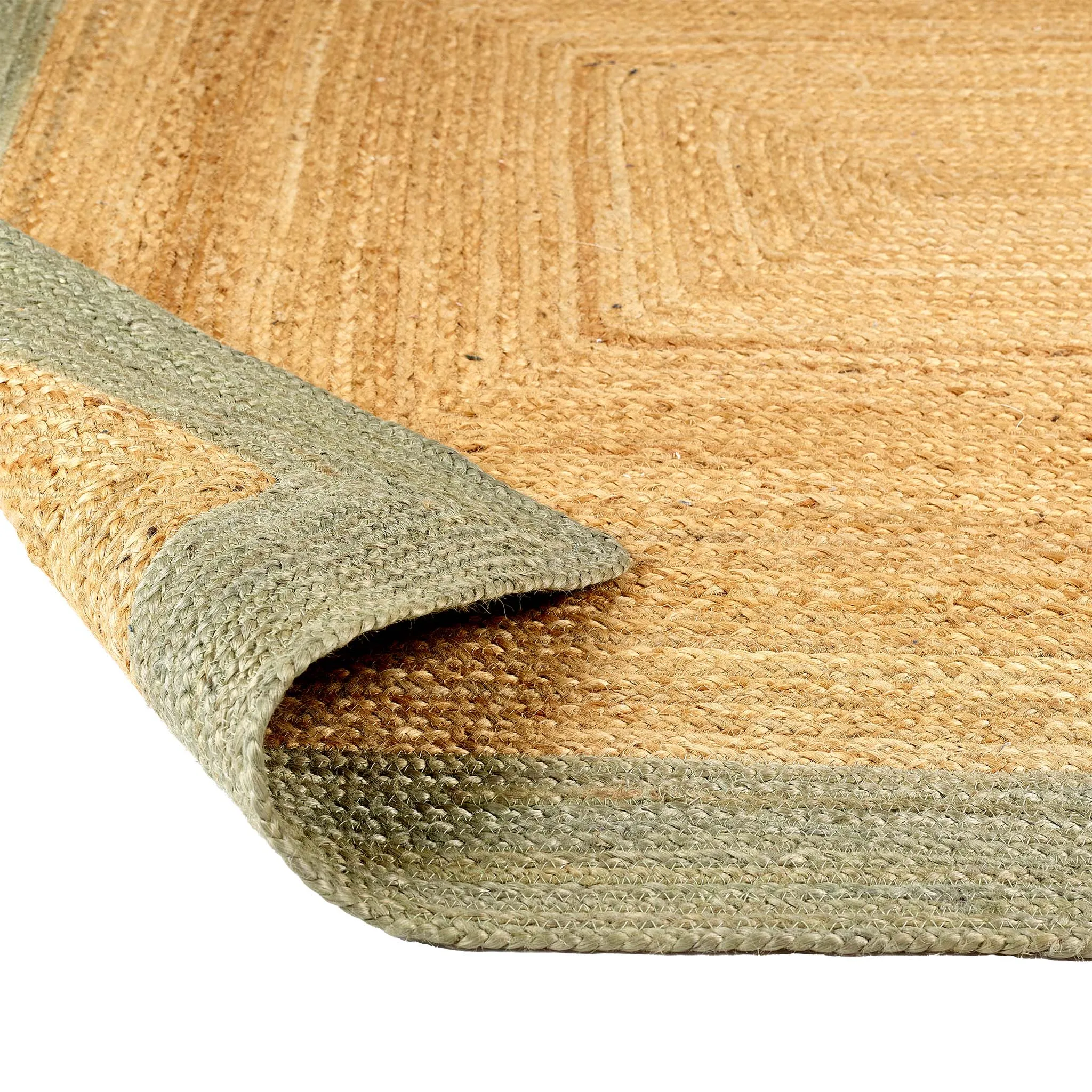 Jute Border Rug Sage Green