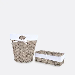 Jute Fabric lined basket with tissue box