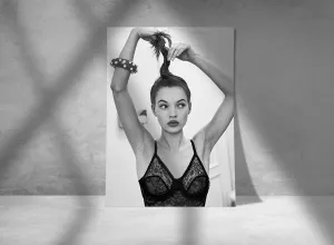 Kate Moss Black And White Poster, Custom Canvas, Model Poster, Custom Poster, Home Decor, Wall Hangings, Kate Moss Fashion Photography