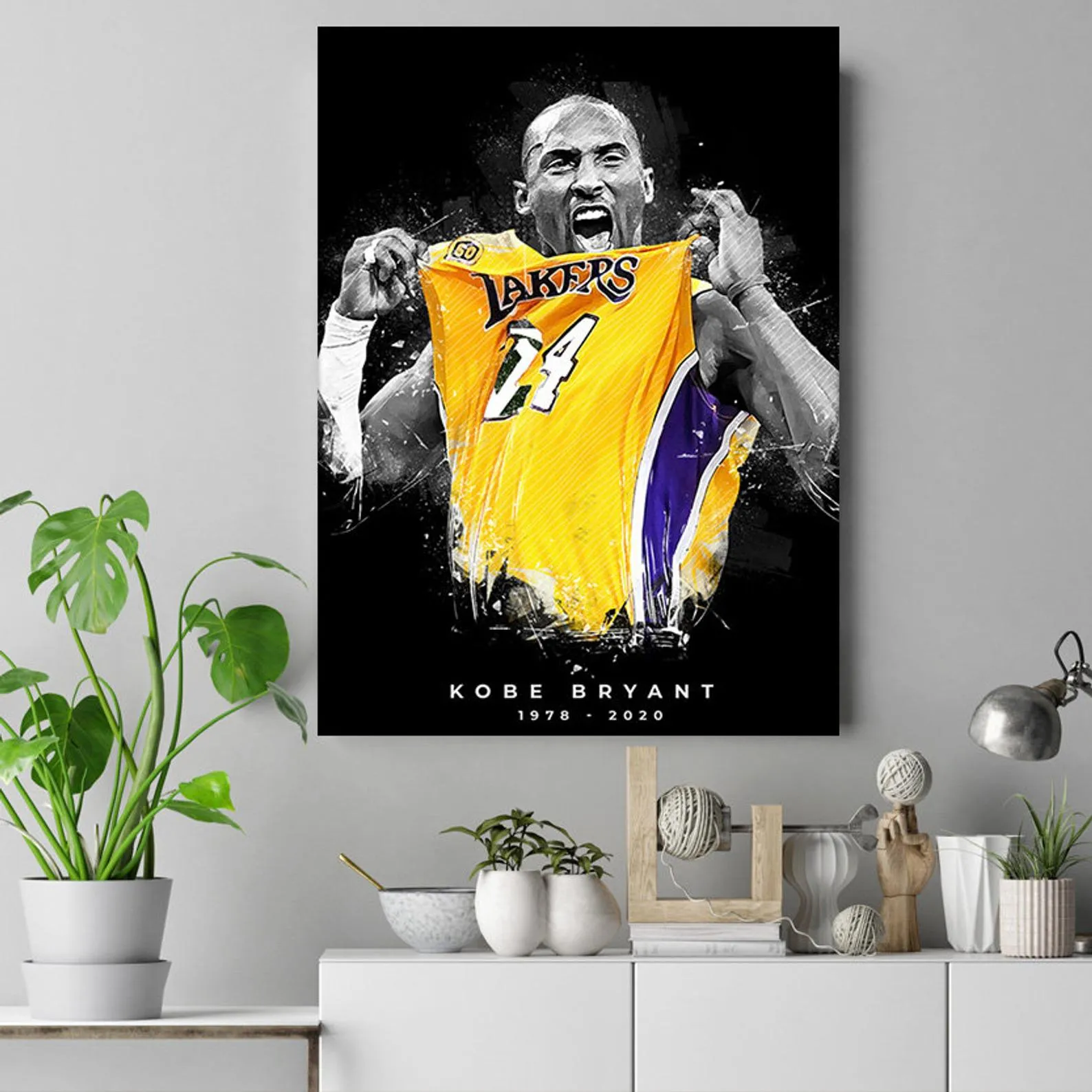 Kobe Bryant Poster, Sports Print, Basketball Player Art, Custom Sport Canvas, Custom Poster, Home Decor, Wall Hangings, LA Lakers