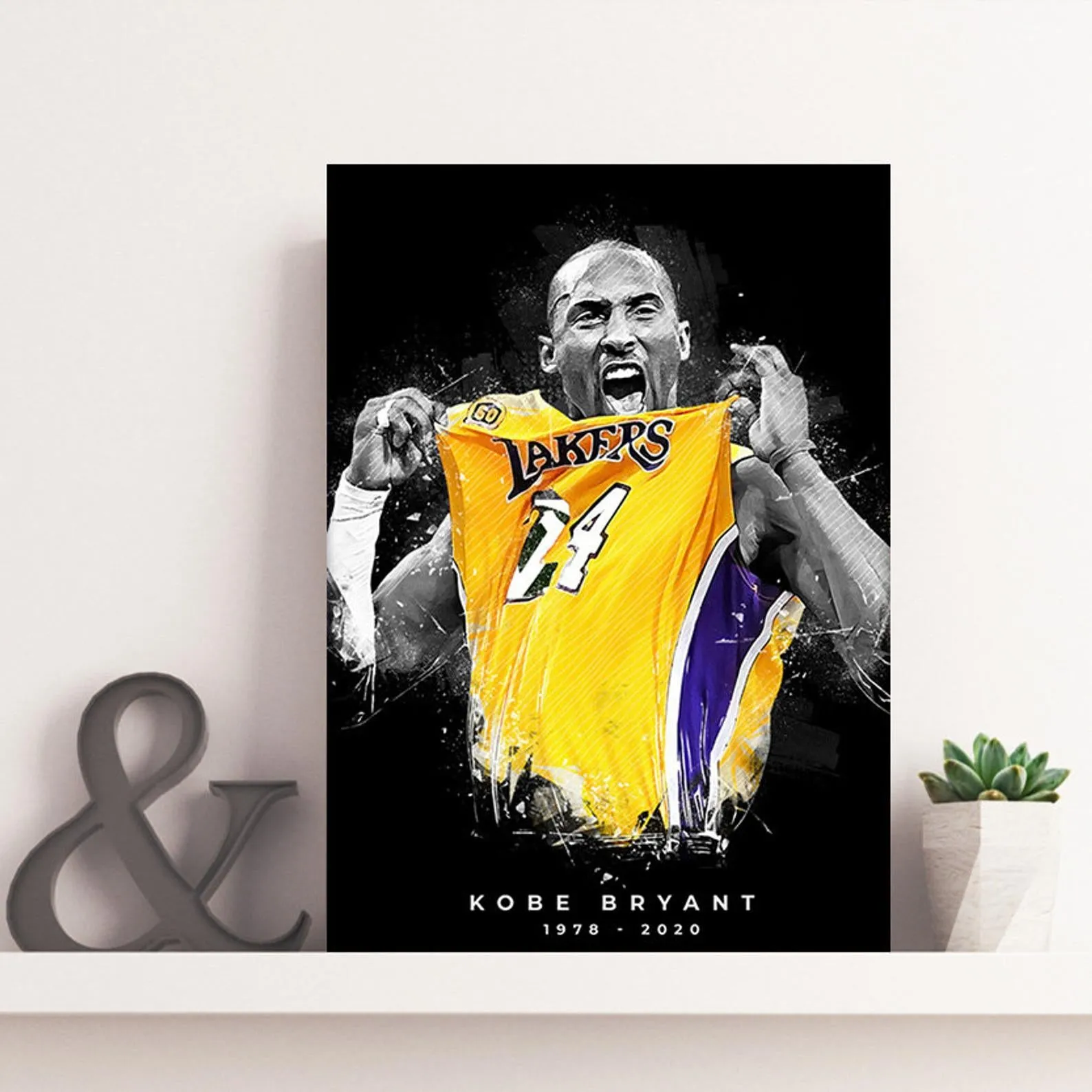 Kobe Bryant Poster, Sports Print, Basketball Player Art, Custom Sport Canvas, Custom Poster, Home Decor, Wall Hangings, LA Lakers