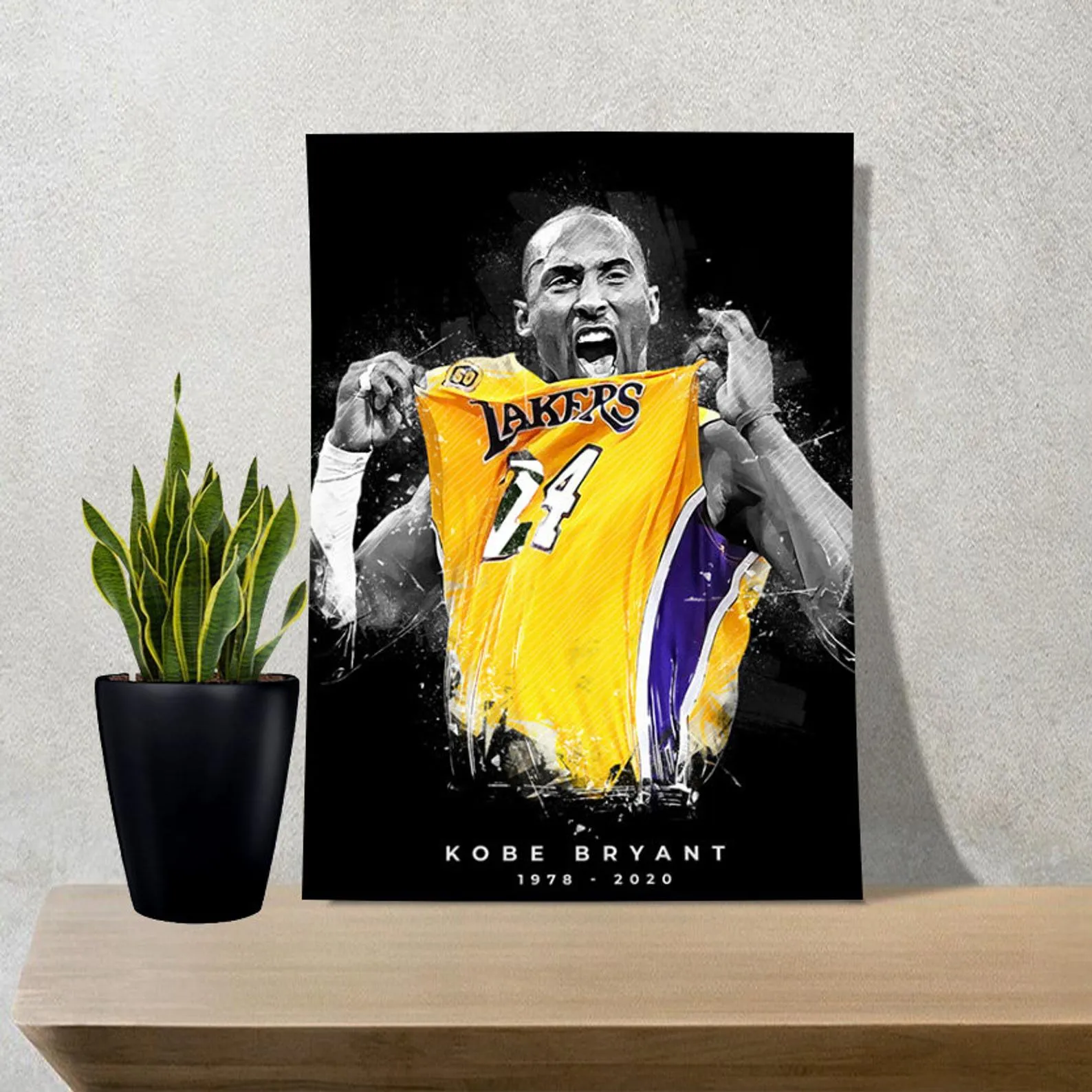 Kobe Bryant Poster, Sports Print, Basketball Player Art, Custom Sport Canvas, Custom Poster, Home Decor, Wall Hangings, LA Lakers