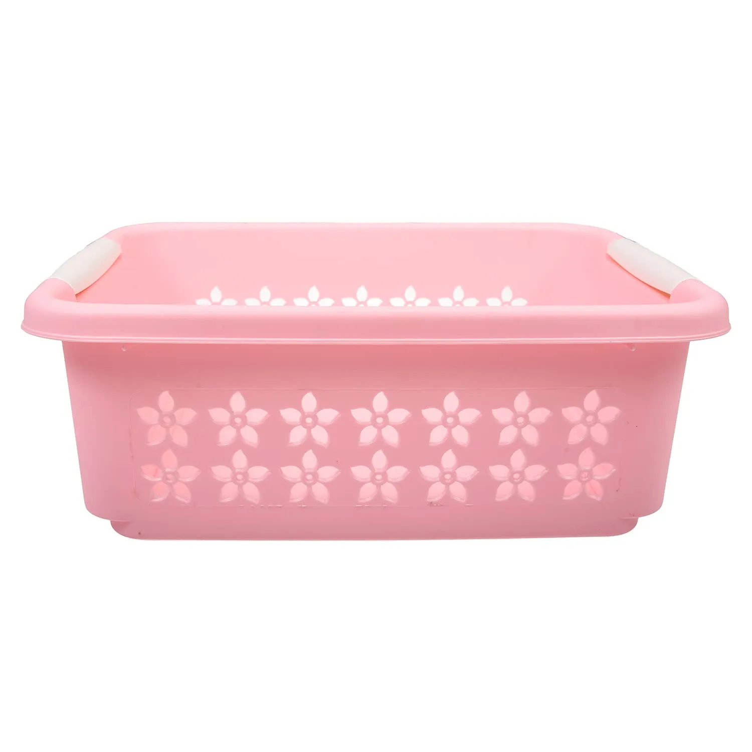 Kuber Industries Multipurpose Rectangle Shape Plastic Storage Basket for Kitchen, Fruit Basket, Office Table, Storage Organizer Small (Pink)