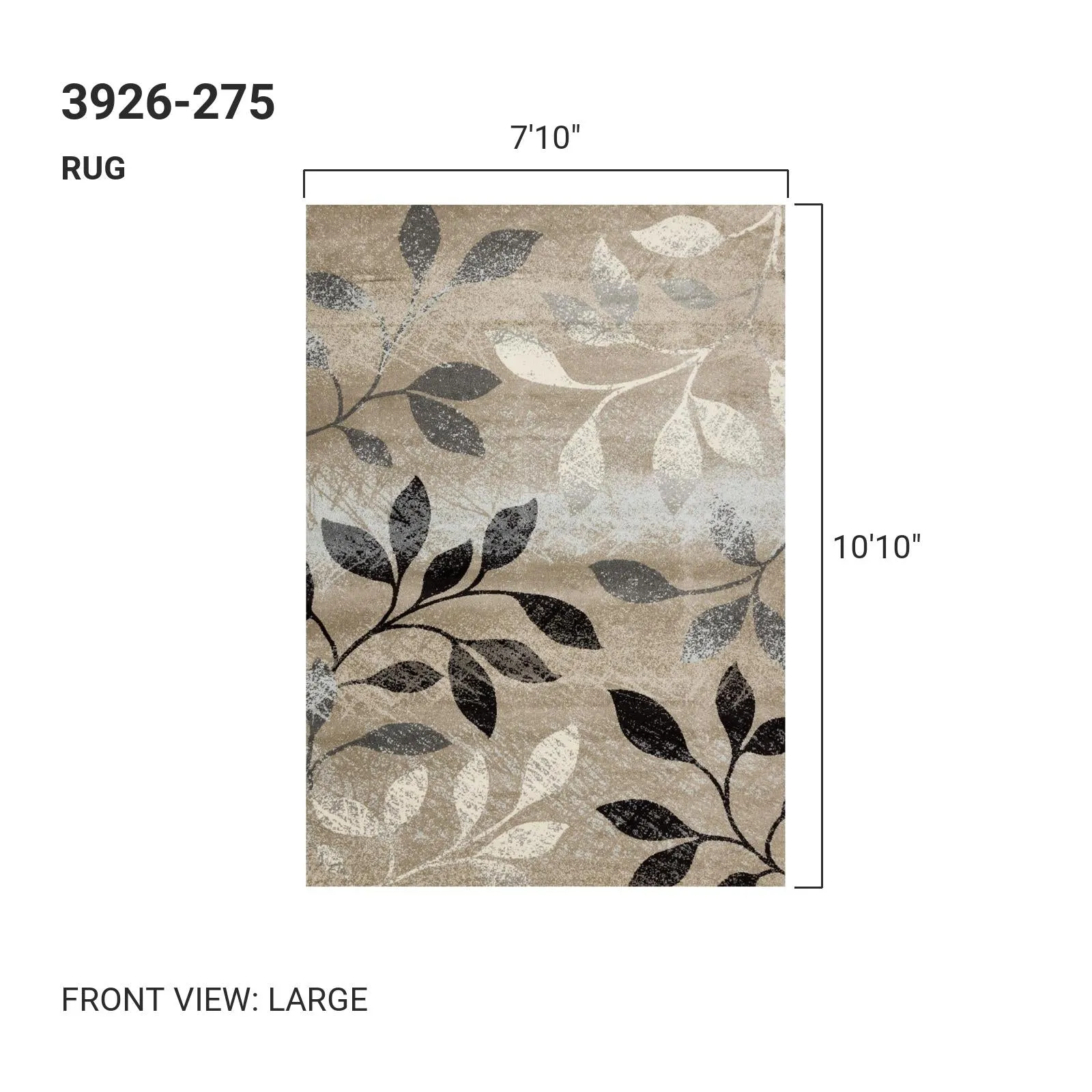 KYLIE Brown, Neutral Plant Rug