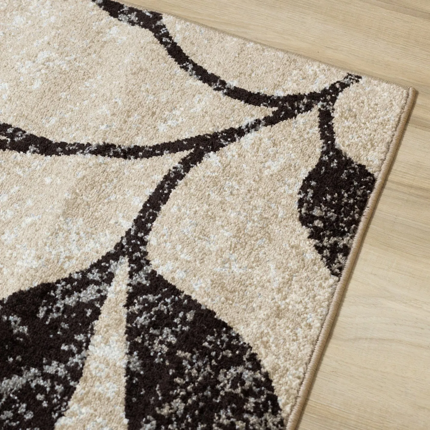 KYLIE Brown, Neutral Plant Rug