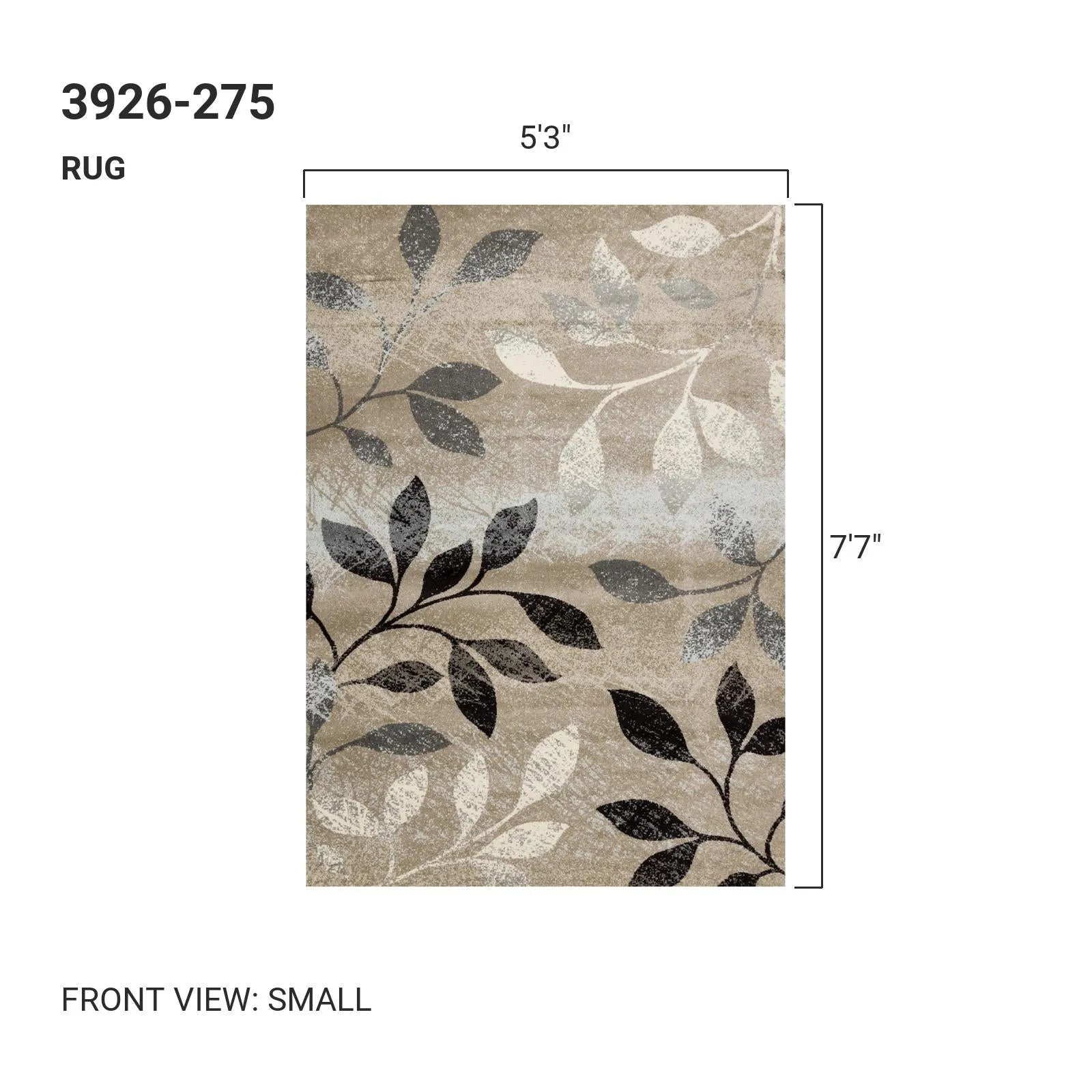 KYLIE Brown, Neutral Plant Rug
