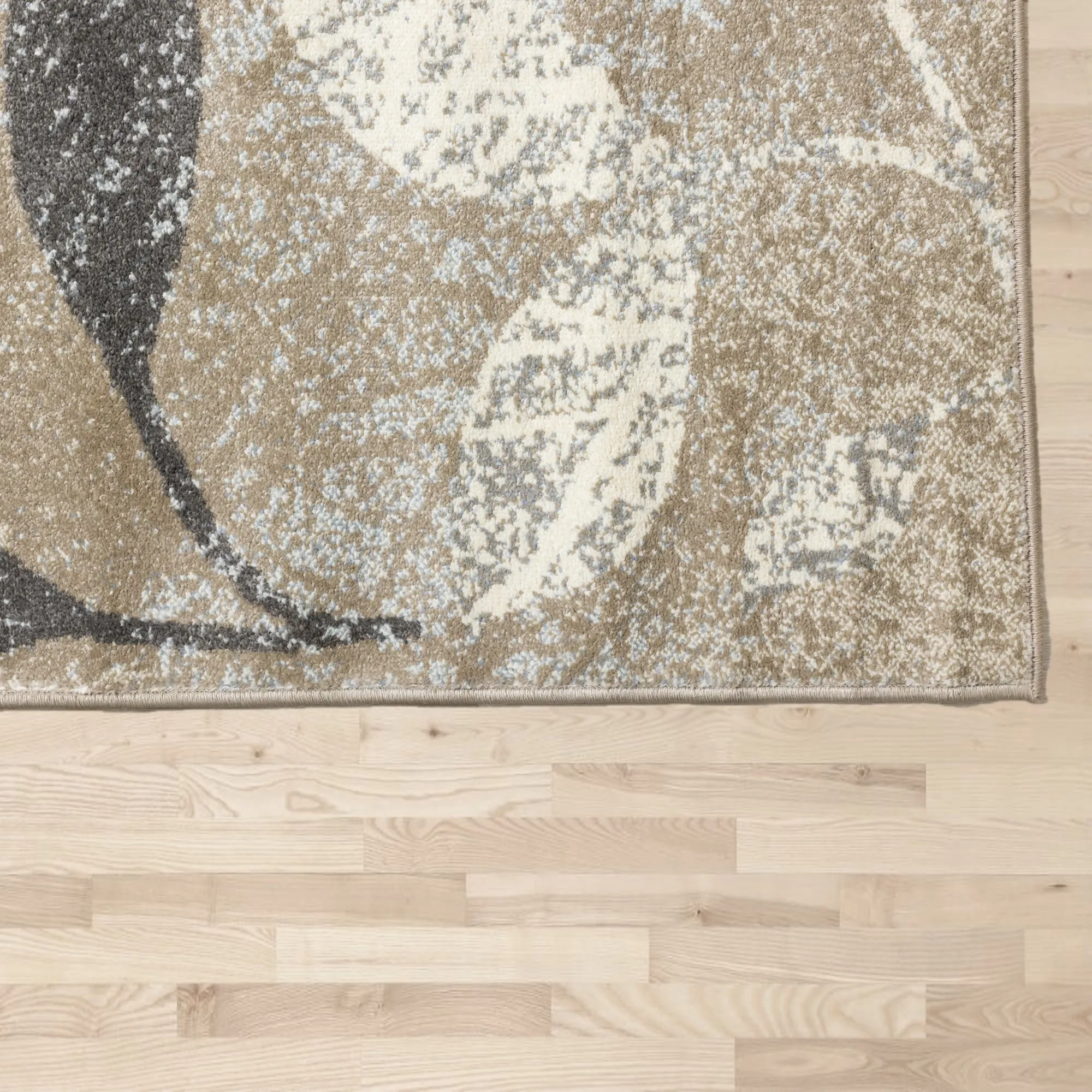 KYLIE Brown, Neutral Plant Rug