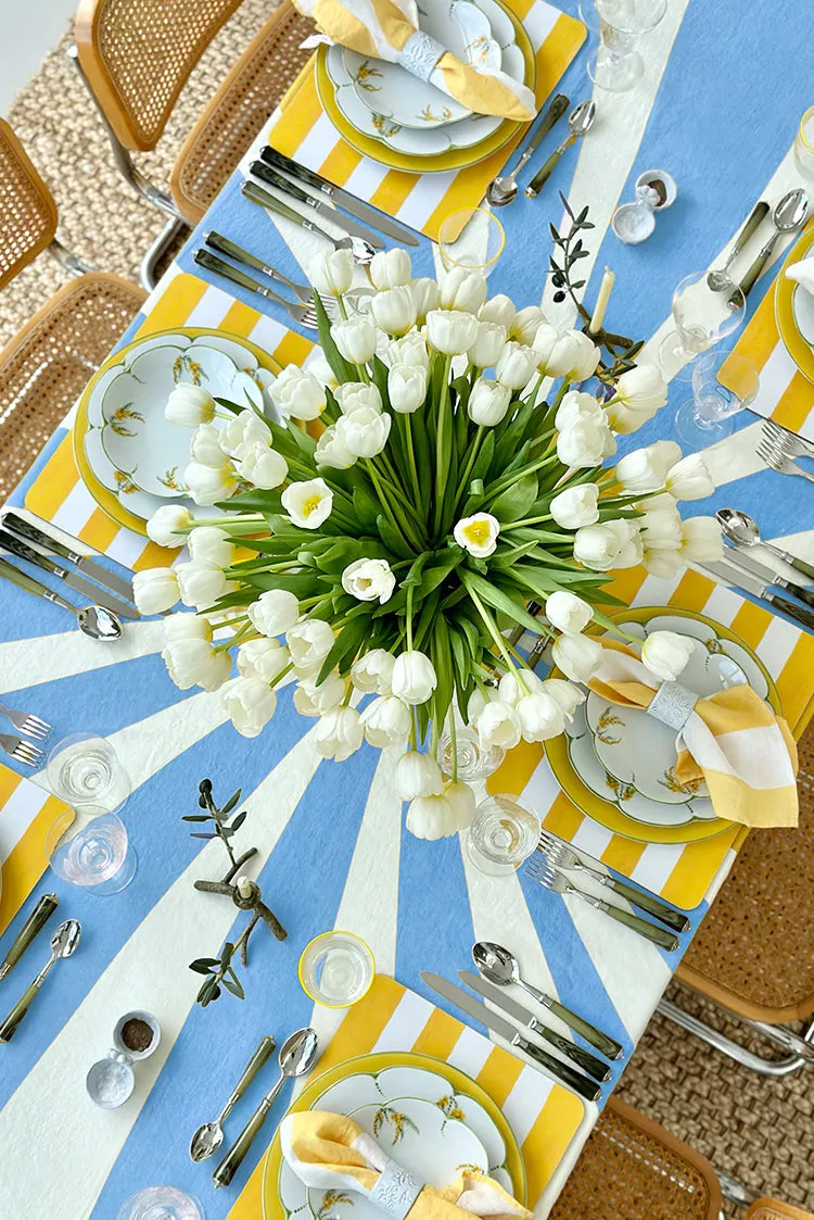 Le Cirque Linen Tablecloth in Blue