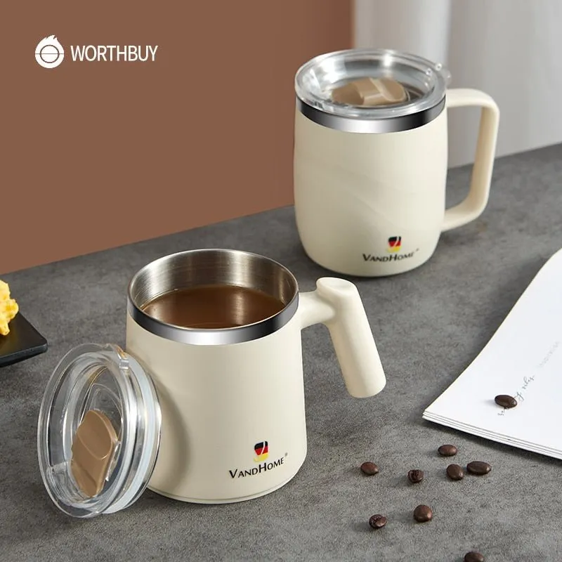 Leakproof Stainless Steel Coffee Mug with Straw 480ml