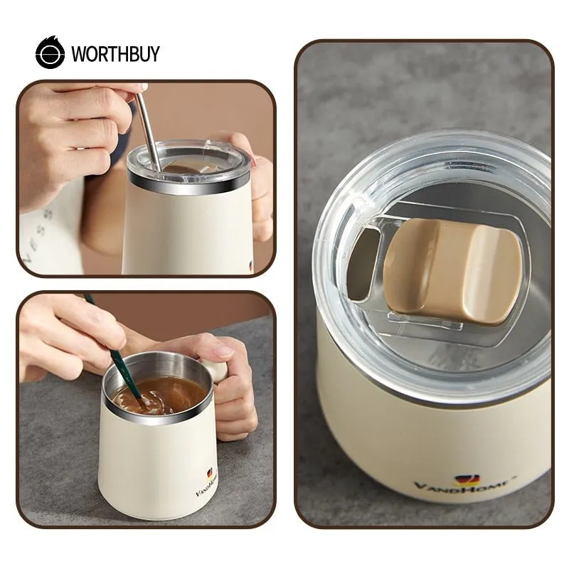 Leakproof Stainless Steel Coffee Mug with Straw 480ml