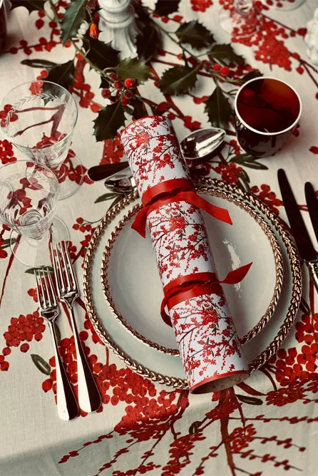 Les Airelles Linen Tablecloth in Red