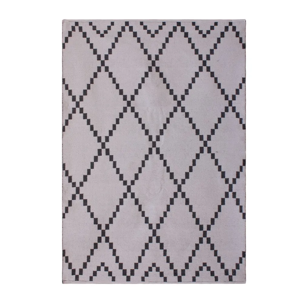 Libra Interiors Laridel Jacquard PET Rug – Charcoal and Ivory