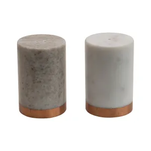 Marble Salt And Pepper Holder With Copper Base