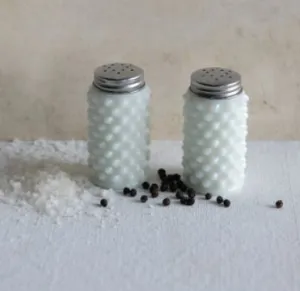 Milk Glass Hobnail Salt & Pepper Shakers