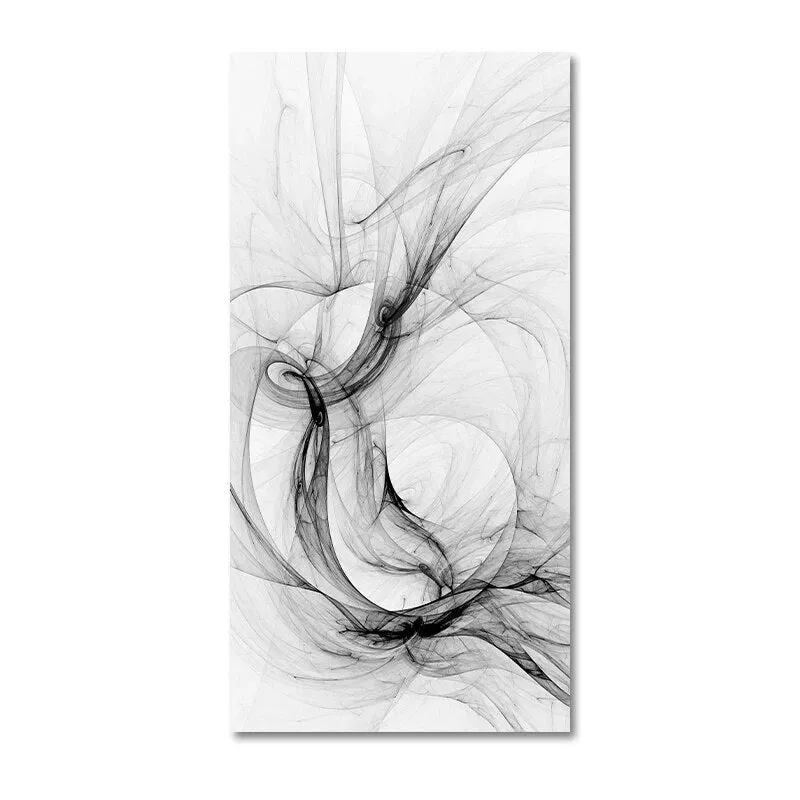 Minimalist Mystical Vapor Trails Black & White Wall Art Fine Art Canvas Prints Modern Art Pictures For Living Room Home Office Decor