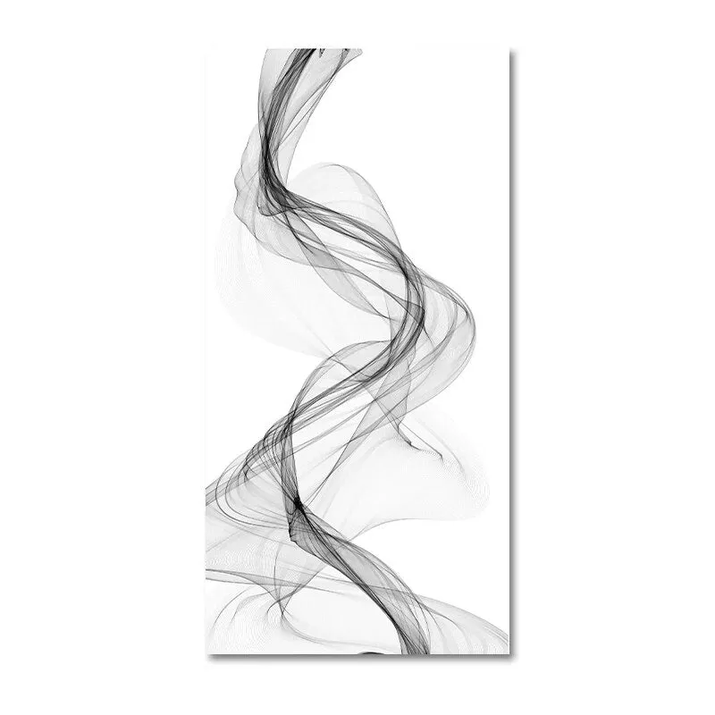 Minimalist Mystical Vapor Trails Black & White Wall Art Fine Art Canvas Prints Modern Art Pictures For Living Room Home Office Decor