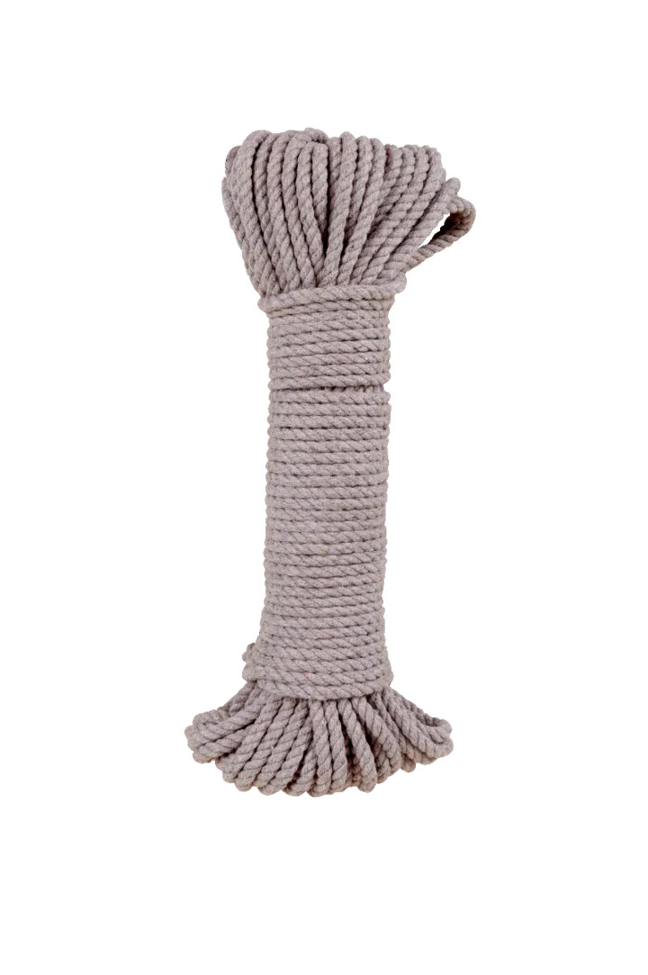 Modern Macramé Cotton Rope Bundles - Light Gray - 5mm