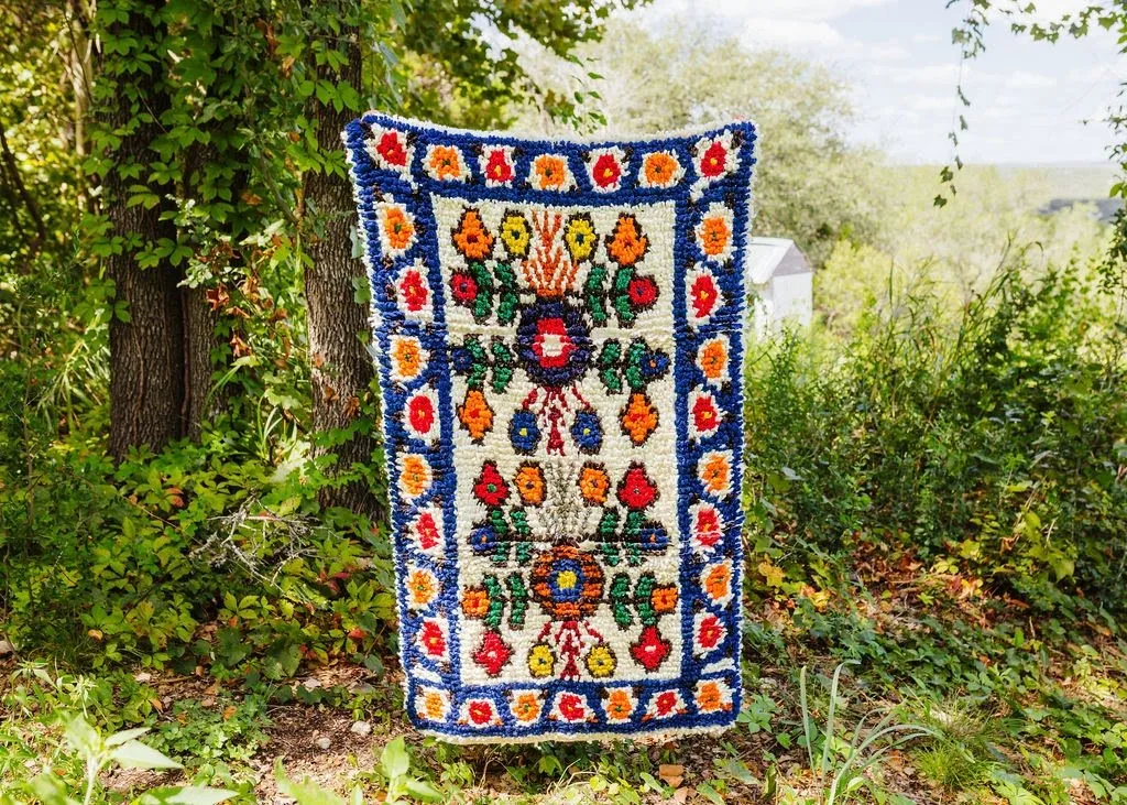 Momostenango Wool Woven Rug - Azul