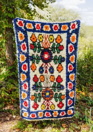 Momostenango Wool Woven Rug - Azul