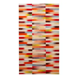Multicolored Flatweave Wool Persian Runner - 7'3" x 13'2"