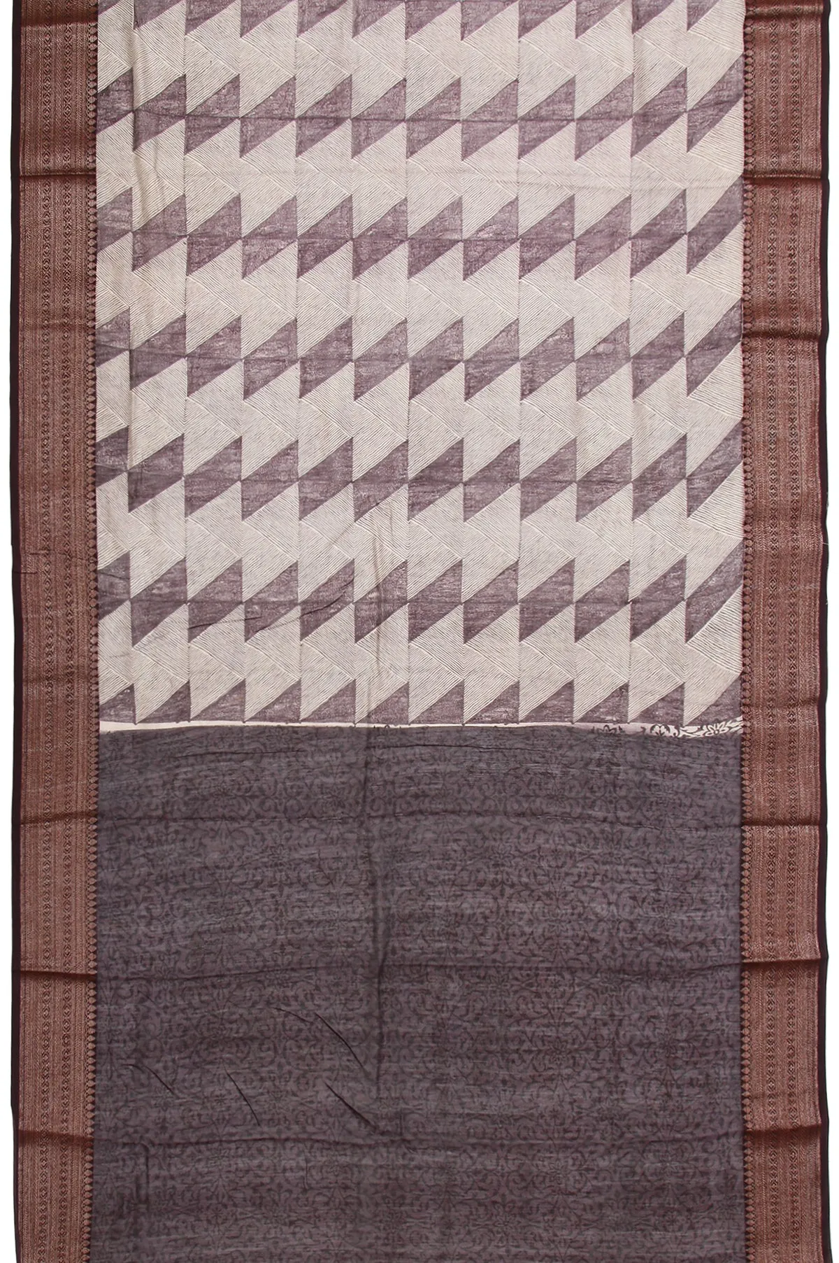 Multicolour Chanderi Cotton Silk Saree with Geometric Pattern