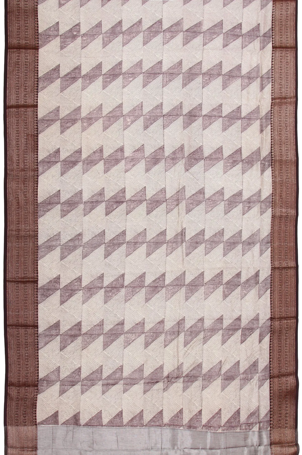 Multicolour Chanderi Cotton Silk Saree with Geometric Pattern
