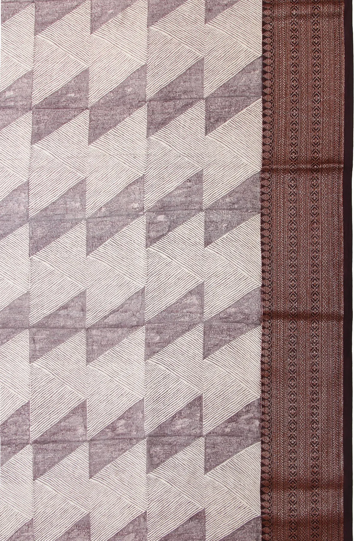 Multicolour Chanderi Cotton Silk Saree with Geometric Pattern