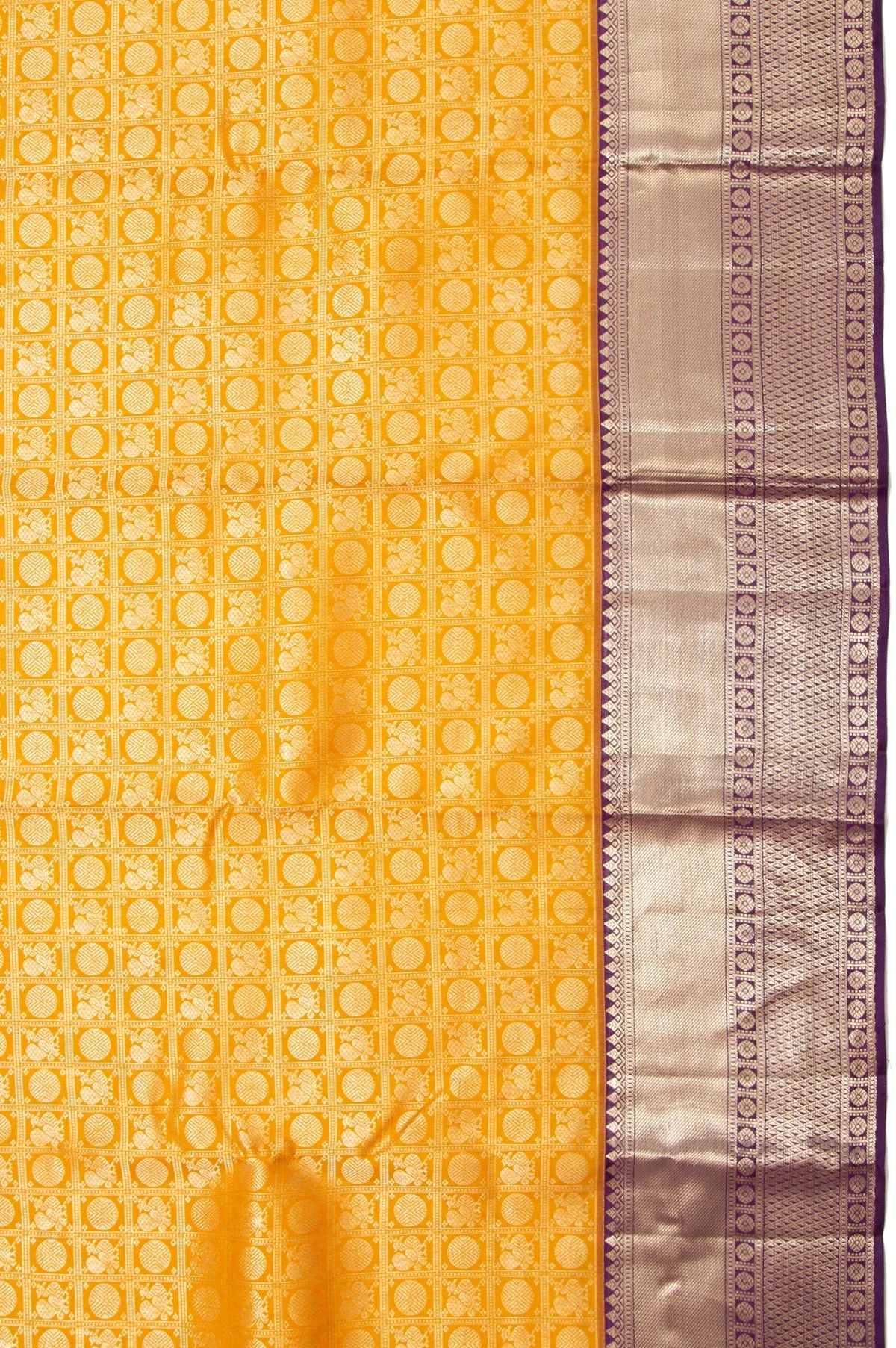 Mustard Kanchipuram Silk Saree