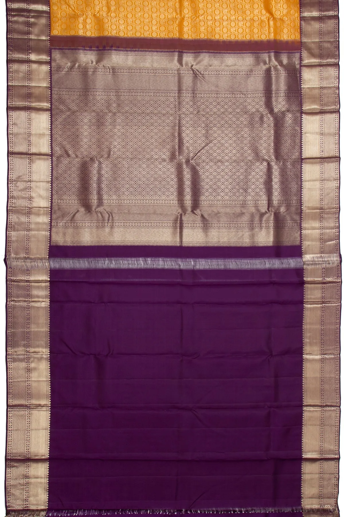 Mustard Kanchipuram Silk Saree