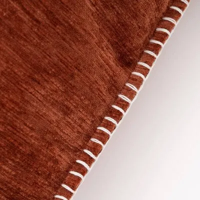 New - 14"x20" Oversize Junoesque Chenille Whipstitch Lumbar Throw Pillow Brown - Evergrace