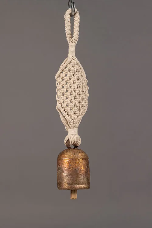 One 'O' Eight Knots Cross wide Hand-Knotted Wind Chime with Metal Bell (Single pc)