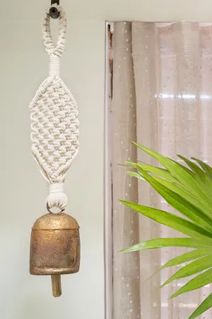 One 'O' Eight Knots Cross wide Hand-Knotted Wind Chime with Metal Bell (Single pc)
