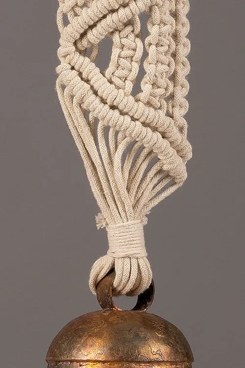 One 'O' Eight Knots Twist and Twill Hand-Knotted Wind Chime with Metal Bell (Single pc)