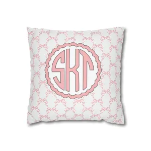 Pink Mongrammed Coquette Decorative Pillow