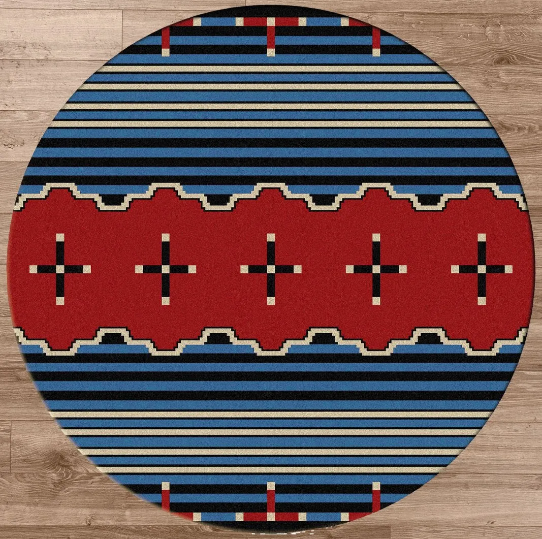 "Big Chief Blue" Southwestern Area Rugs - Choose from 6 Sizes!