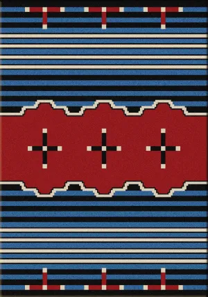 "Big Chief Blue" Southwestern Area Rugs - Choose from 6 Sizes!