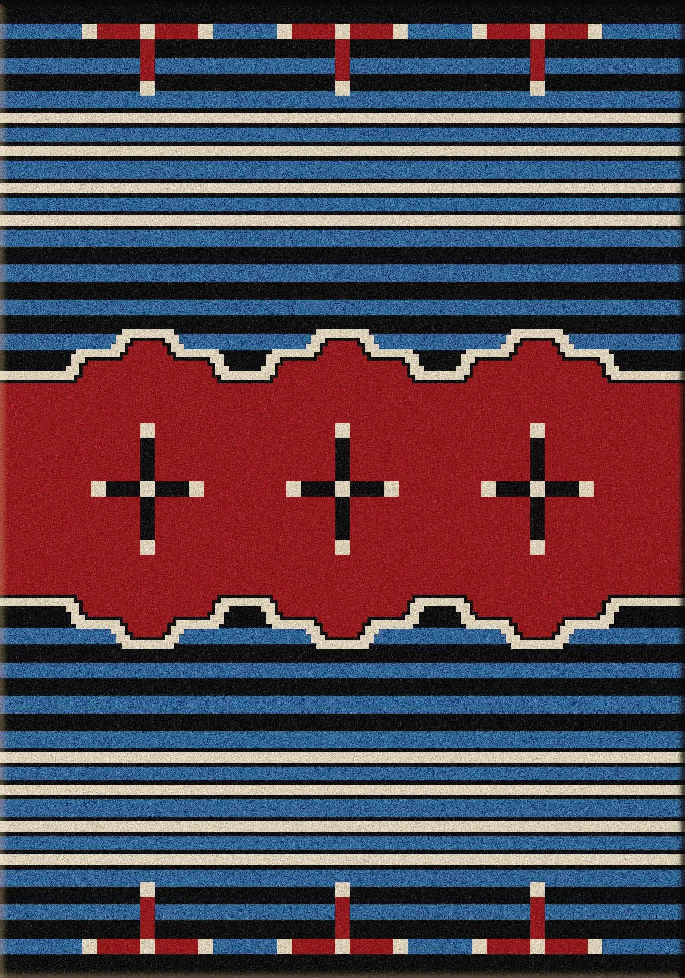"Big Chief Blue" Southwestern Area Rugs - Choose from 6 Sizes!