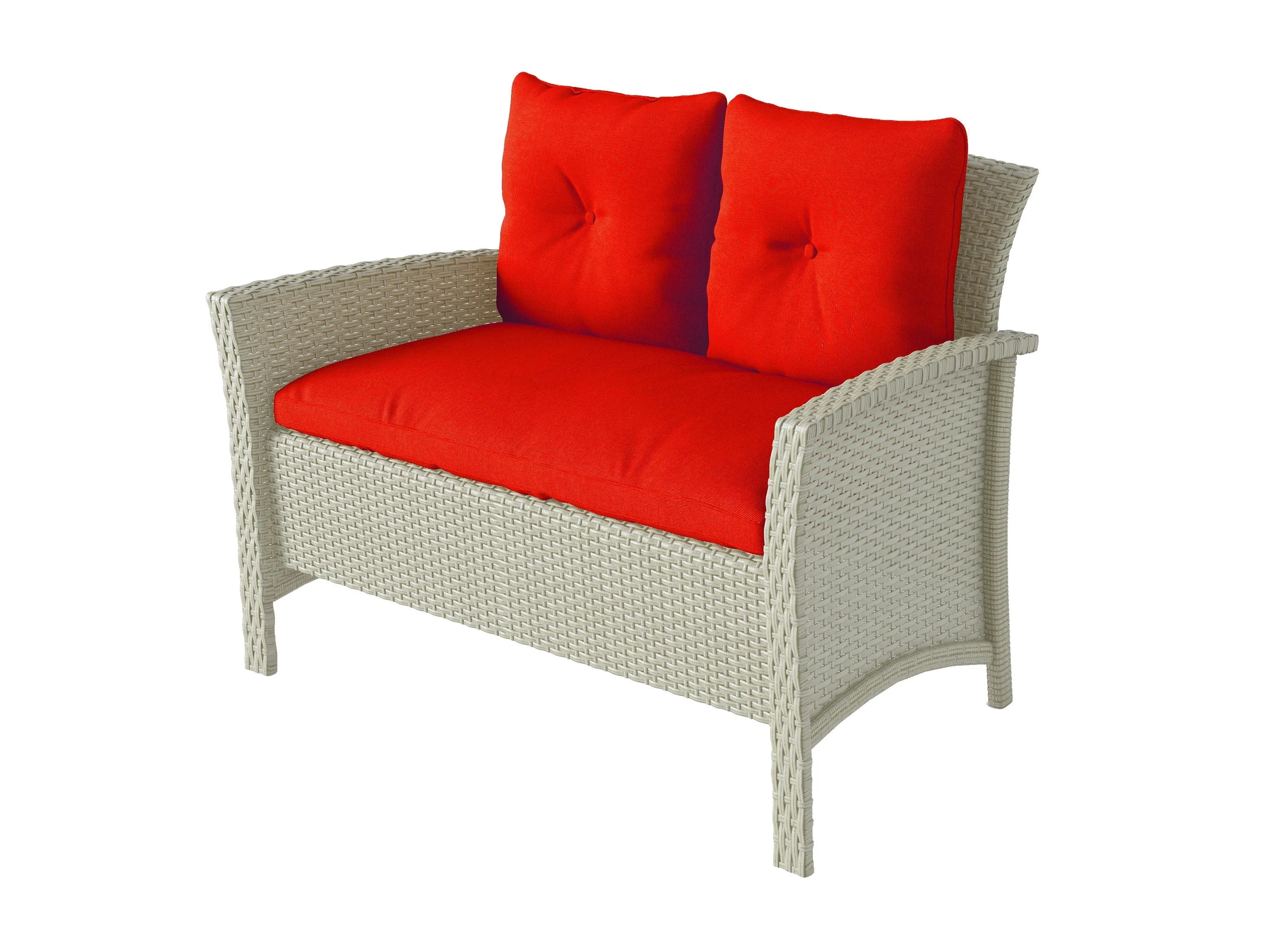 Red 4 Piece Wicker Patio Set